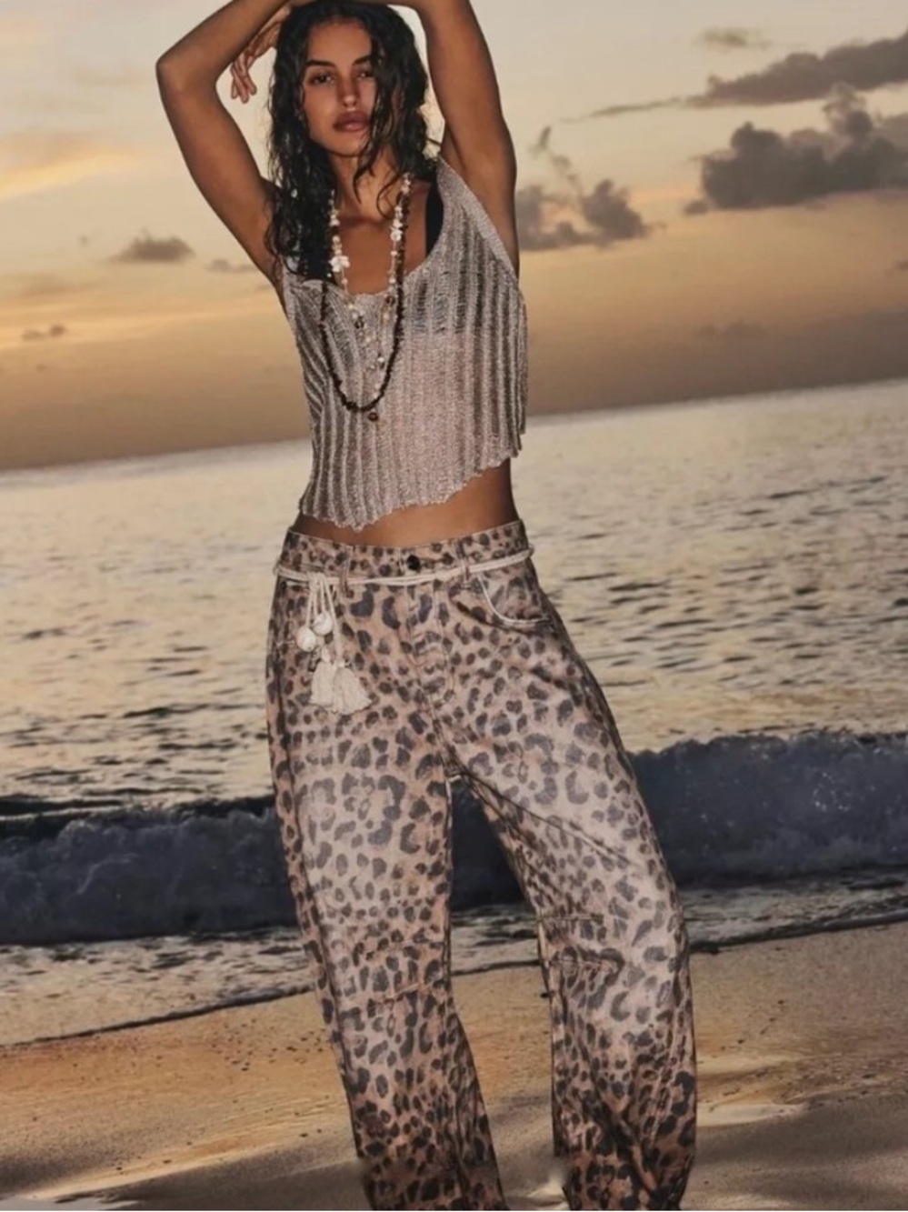 We The Free Free Good Luck Cheetah 🐆 Printed Barrel Jeans Size 28